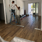 Men setting up temporary walls